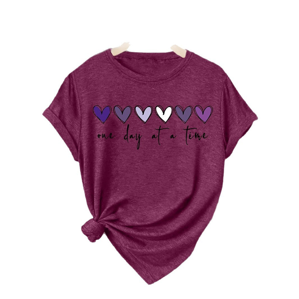 Heart Print Short Sleeve