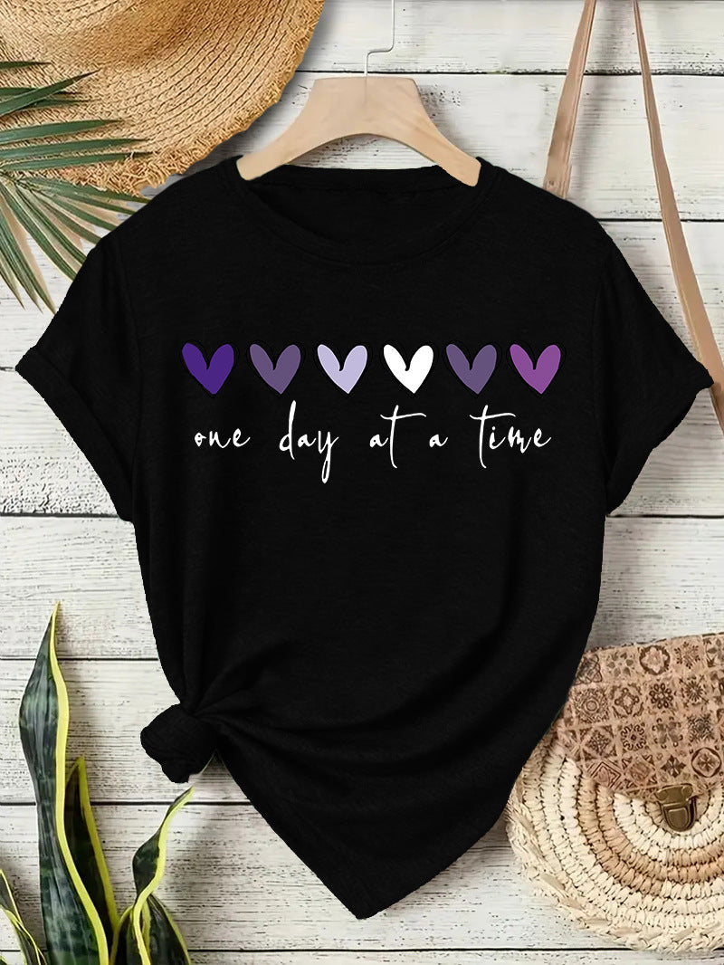 Heart Print Short Sleeve