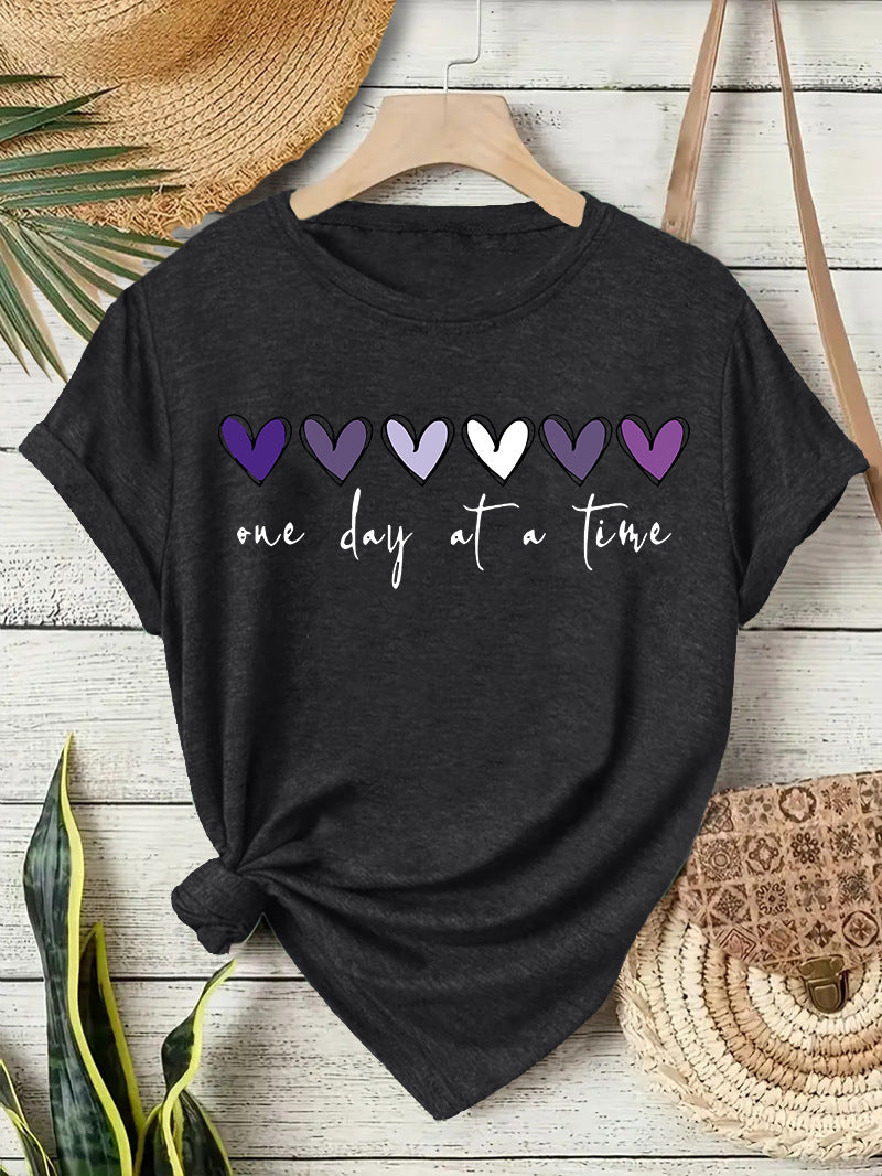 Heart Print Short Sleeve